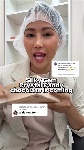 Replying to @serinaamadee.eats The Silky Gem chocolate crystal candy will be available once the weather cools down a bit, besties! 🥵💎I want to avoid making everyone buy ice packs since they can get pricey. Thanks for your patience! 💖 @Pieces By Gia #Silkygem #crystalcandy #candy #snack #mutraucau #kohakutou #asmr #asmreating #snack #ediblegems
