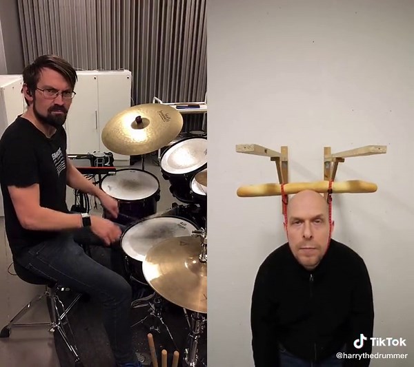 Duet with Bread Head: Baguette Music Drumroll Duo