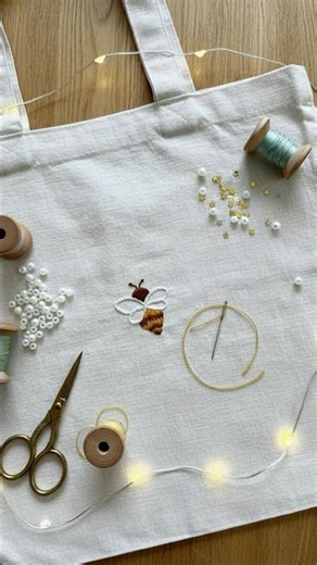 Easy Hand Embroidery Bee Tutorial 🐝 Simple & Cute Bumble Bee Stitch for Beginners #embroidery