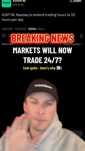 Trade Momentum. on Instagram: "BREAKING NEWS - Markets will now trade 24/7?? Well.. not quite. #howtotrade #daytrading #stockstowatch #tradingeducation #momentum"