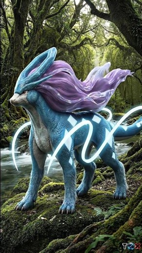 Suicune Awakens 🌊 Legendary Water Power Unleashed #shorts #pokemonshorts