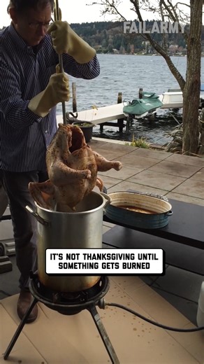 111K views · 329 reactions | deep frying in high winds wcgw  #thanksgiving #turkey #fried #food #dad #fail #shorts #reels | FailArmy | Facebook