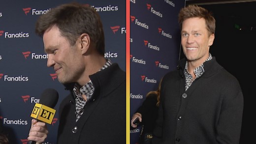 Tom Brady chats with ET guest correspondent Kylie Rubin, Fanatic's CEO Michael Rubin's Daughter, on the blue carpet at the Fanatic's Super Bowl party. | Entertainment Tonight