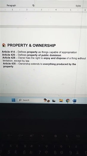 Studying Property and Ownership # le #learnanewwordtoday #Civil Code of the Philippines # law review