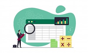 Spreadsheet illustration concept, Business analysis and analytical,...