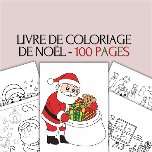 100 Coloriages de Noël pour Enfants – Livre de Coloriage à Imprimer (PDF & JPG) – Activité Créative de Noël - Etsy France