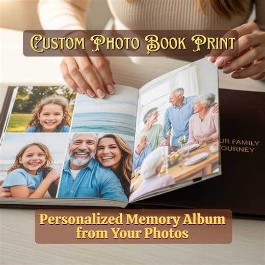 Custom Photo Book Print: Personalized Memory Book, Wedding, Family, Travel - Etsy