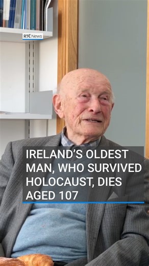 RTÉ News on Instagram: "The death has taken place of Josef ‘Joe’ Veselsky, a Holocaust survivor born in the former Czechoslovakia who became Ireland’s oldest man. He was 107. Born in 1918, Joe Veselsky witnessed at first-hand the rise of the German Reich. His parents and elder brother were killed in Auschwitz. He escaped the Czech coup of 1948 and came to Ireland where he established his own jewellery business. He made an abiding contribution to Irish life through sport, as captain of the Irish