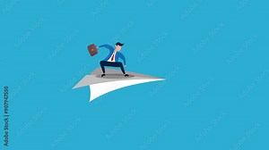 Animated Footage of Entrepreneur Characters Achieving Success in the Business World or Entrepreneurs Achieving Success in Their Careers Stock Video