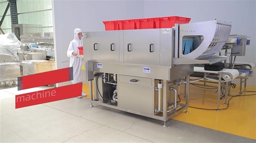 Industrial Plastic Crate Washing Machine Fully Automatic Box Washer for Food Processing Plants