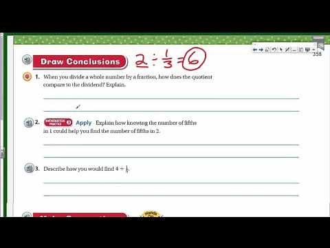 Go Math 5th Grade Lesson 8.1 Divide Fractions and Whole Numbers
