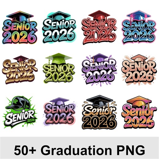50  Graduation Clipart 2026 PNG Bundle | Senior Sublimation Designs | Graduate Clipart for Shirts & Mugs | Commercial Use Instant Download - Etsy UK