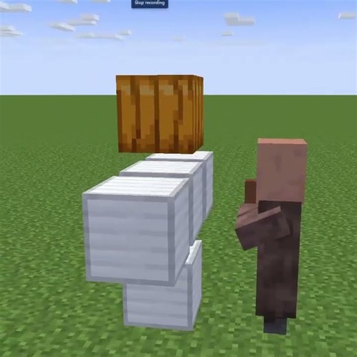 Villager builds Iron Golem. #minecraft #peaceful #animation