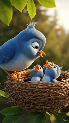 Cute Birds Feeding Babies | 3D Animated Cartoon for Kids & Toddlers 🦜