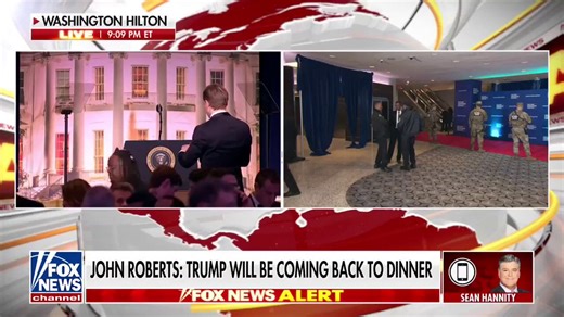 BREAKING: "The shooter charged the magnetometer closest to the front door... and took a shot at a Secret Service member at the ballroom."@seanhannity describes what he's been told directly from top White House officials in the wake of shots fired at the White House Correspondents' Dinner.