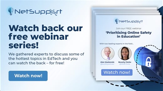 We recently released a series of free webinars on the hottest topics in EdTech! From AI in education to online safety, register your interest to receive a recording of our insightful discussion with our experts http://mvnt.us/m1649284 #AIInEducation #EdTech #OnlineSafety | NetSupport