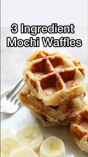 Easy 3-Ingredient Banana Mochi Waffles Recipe (Gluten-Free & Vegan) #3ingredientrecipe #waffles