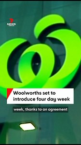 Thousands of Woolworths' workers will soon be able to work a four day week, thanks to an agreement struck with the shop assistants union. #woolworths #union #7NEWS | 7NEWS Sydney