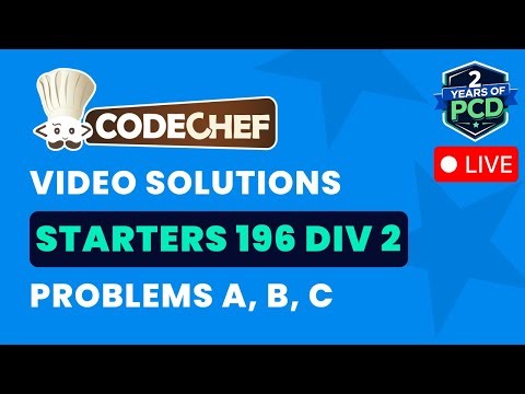 CodeChef Starters 196 | Video Solutions - A to C | by Vibhaas | TLE Eliminator