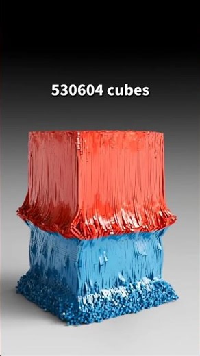 530,604 Cubes VS Physics #satisfying #cube #youtubeshorts
