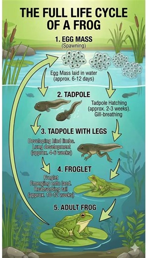 Frog Life Cycle for Kindergarten and Young Kids 🐸: An Incredible Metamorphosis from Egg to Adult