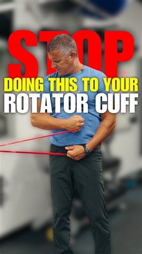 Stop doing this rotator cuff move ‼️Are you doing this move to work your rotator cuff? Well, I’m here to tell you this is an absolute garbage move. Let me show you something much better.So that move we were just doing is internal rotation. Most of us are really good at internal rotation because we sit at computers all day or do similar work. What we need to work on to improve the rotator cuff is external rotation.So, here’s what I want you to do. Take that same band, wrap it around your fingers,