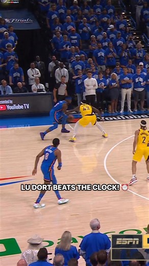 606K views · 5.2K reactions | Lu Dort drains a RIDICULOUS three to beat the shot clock! ⏰ IND-OKC | Game 7 on ABC  | NBA | Facebook