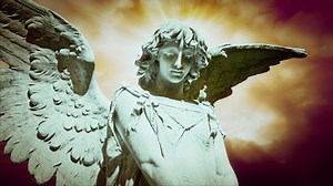 Download An Angel on time lapse clouds - Loop for free