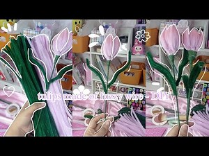 HOW TO #1: DIY Tulips using fuzzy wires or pipe cleaner — tutorial