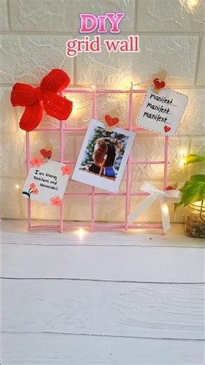 DIY grid wall using paper #diy #gridwallhanging #handmade #craft #ashtheticroomdecore #shorts #viral