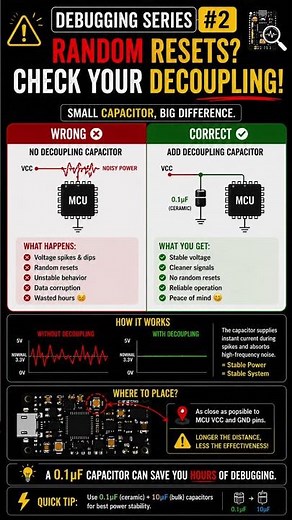Arduino Random Reset Fix ⚠️ | Why MCU Keeps Restarting (Decoupling Explained)