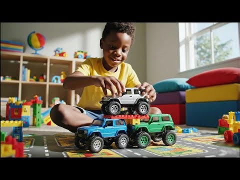 Creative Kids: Building & Stacking Toy Off-Road Cars | Fun Playtime Adventure! 🏎️✨