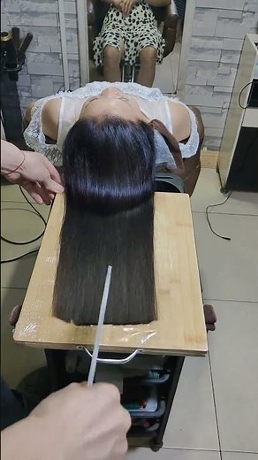 Hair Styling with a Meat Cleaver .You Won’t Believe This. #shorts