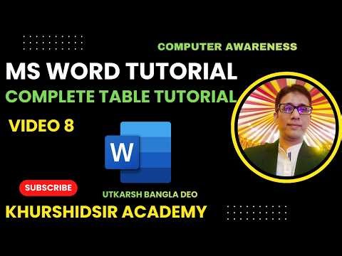 Complete Table Tutorial in MS Word Creation, Formatting, Layout | MS Word Table Full Tutorial