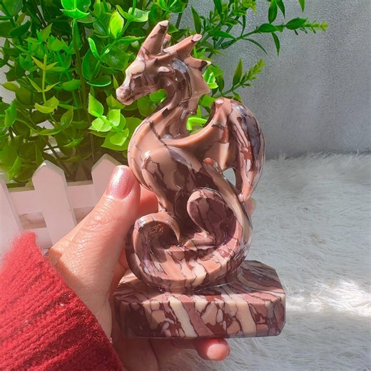 Purple Zebra Jasper Dragon Figurine, Crystal Carving (4.7'') - Etsy