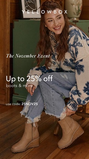 This week’s November Event drop is all about boots and more fall favorites. Fresh styles, limited-time deals.✨ | Yellow Box