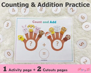 Addition & Counting Practice, Busy Book, Learning Binder, Preschool, Quiet Book