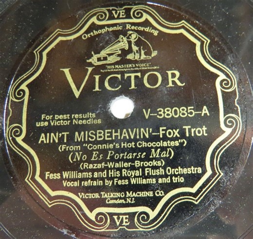 Fess Williams And His Royal Flush Orchestra - Ain't Misbehavin' / Sweet Savannah Sue