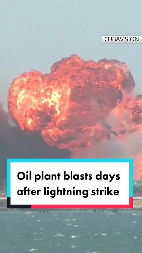 Massive Cuba Oil Depot Blaze After Lightning Strike