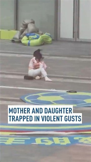 Mother and daughter trapped in violent gusts
