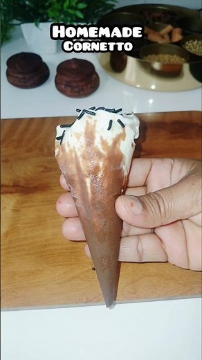 Homemade Chocolate Cornetto Ice Cream #shorts