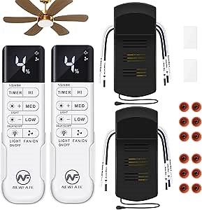 Amazon.com: Universal Ceiling Fan Remote Control Kit Dimmer, 4-1 Ceiling Fan Digital Display Remote Control, Light Dimmer, 3-Speed Remote, Stepless Dimming for 110V AC Ceiling Fan Lamp : Tools & Home Improvement
