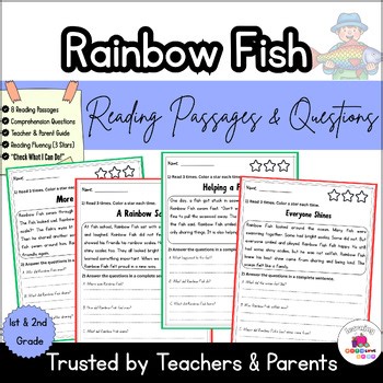 Rainbow Fish Reading fluency Passages | 1st & 2nd Grade Reading Comprehension
