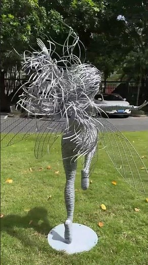 custom metal wire fairy sculpture for garden lawn decoration - modernsculptureartists.com