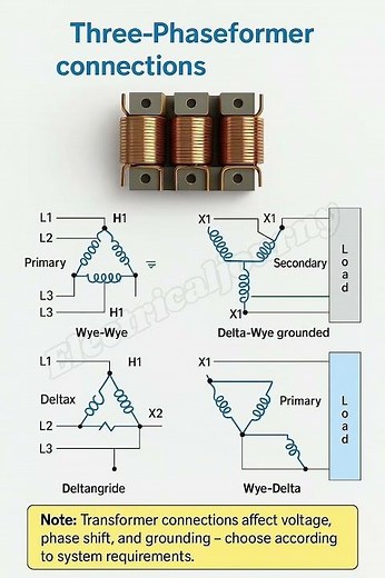 "Three Phase Transformer Connections Explained 🔥 | #star #delta #electrical #diy