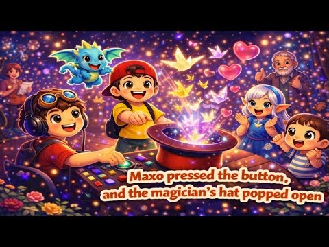 Enzo and the Joker Dragon : Maxo pressed the button, and the magician's hat popped open 🎩✨