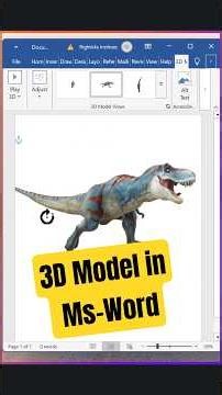 3D animated Model in MS-Word | Insert 3D model in word #shorts #ytviral #words