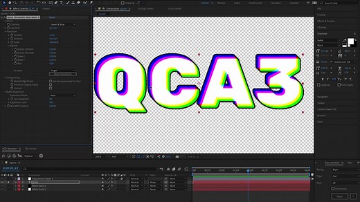 AE插件-模拟计算机图形RGB分离像素色差动画插件Quick Chromatic Aberration v3