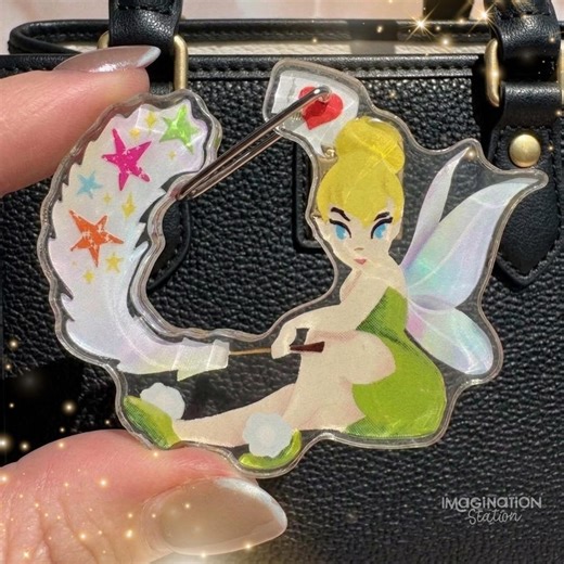 Pixie Dust Acrylic Carabiner Charm - Disney Tinkerbell Collectible Bagpack Keychain - Etsy