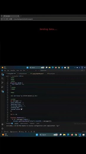 🚀 I Created a FAKE VIRUS using HTML & JS! 😱🔥#viral #trending #coding #shorts |